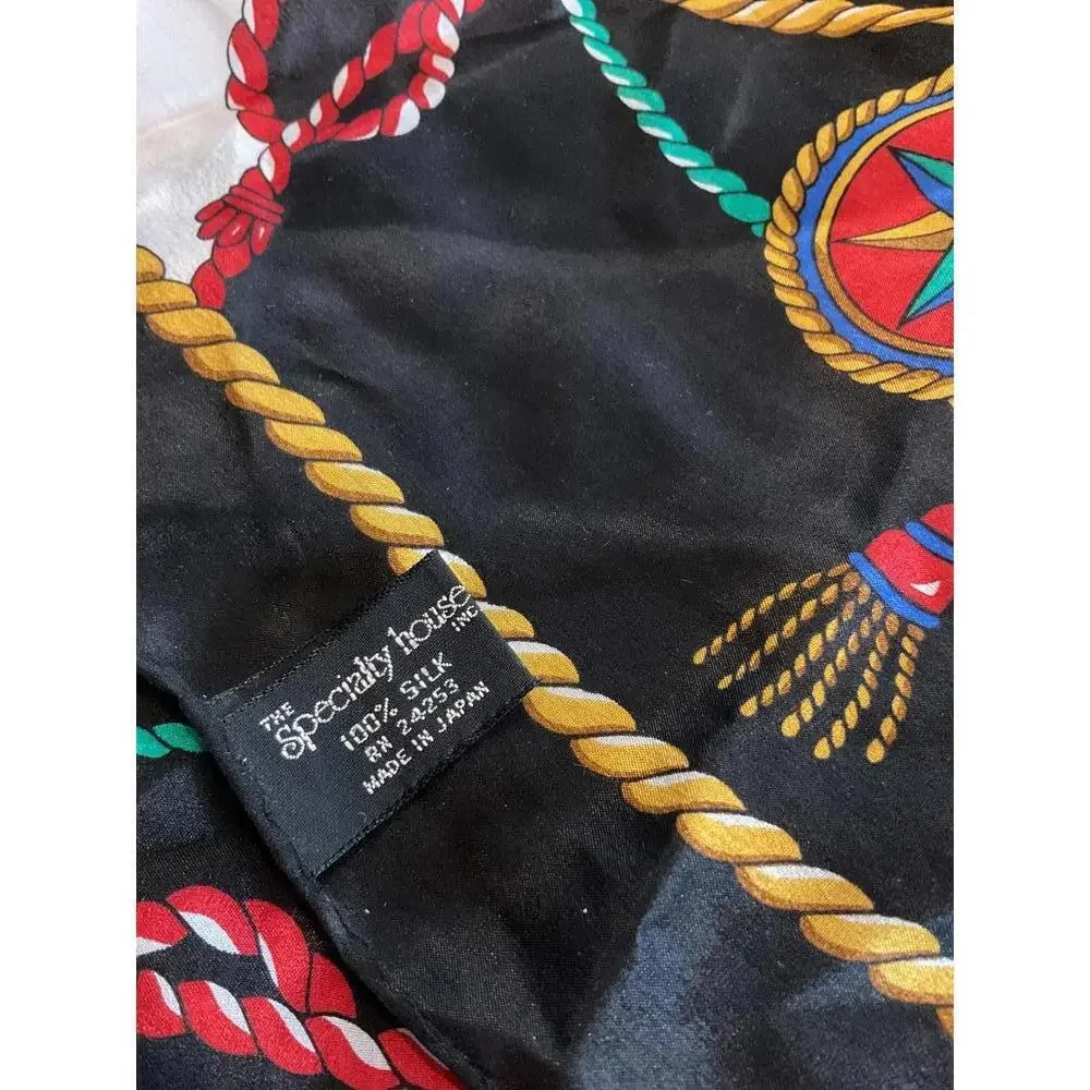 The Specialty House 100% Silk Scarf with Colorful Patterns 31” X 31”